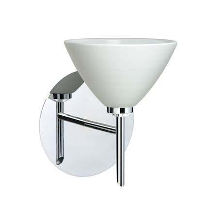 Besa Lighting Domi Mini Sconce, Chalk, Chrome Finish, 1x40W Halogen 1SW-1743KR-CR